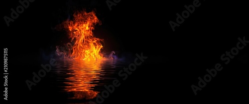 Flames Reflecting on Water ...
