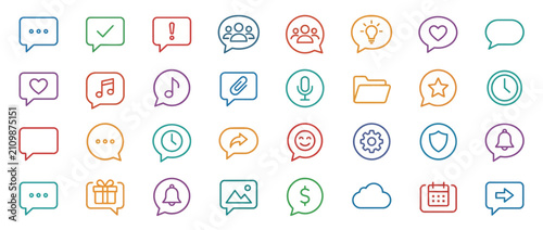Φωτογραφία Vibrant Colorful Chat Bubble Icons Vector Illustration for Digital Communication