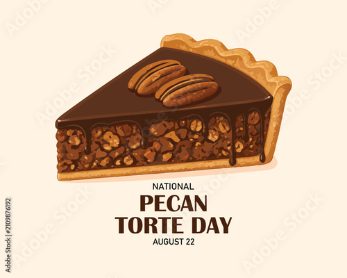 Cuadro en lienzo National Pecan Torte Day vector