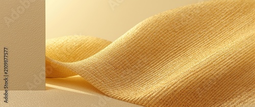 Textured Yellow Fabric Drap...