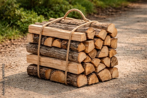 Stack of Firewood Bundled w...