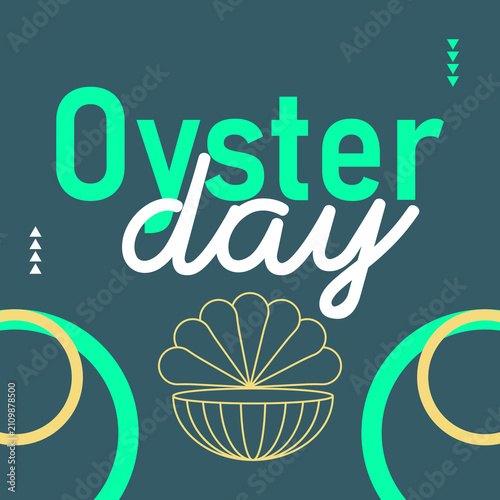 national oyster day. Vector illustration with sea elements icon. celebrated in August. Perfect for banners, posters,card,background,Header design, social media.