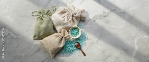 Herbal Bags and Sea Salt on...