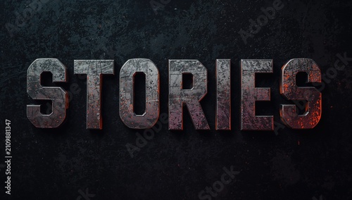 Metallic Text Reading Stori...