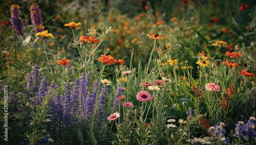 Colorful Flower Field in Bl...