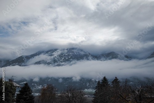 Fotografie Snow-covered mountain landscapes of the Aosta Valley during the Christmas holida