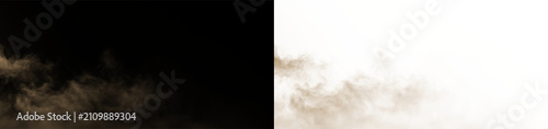 Fotografie Brown smoke on transparent background with soft edges and subtle flow creating a