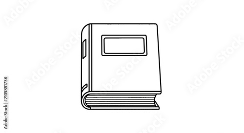 Tableau sur toile Hardcover book icon with label on front cover