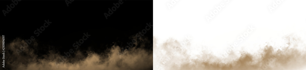 Fototapeta premium Brown smoke rising against a transparent background in a creative design concept