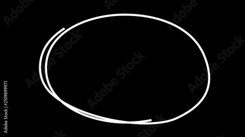 Animated Red Scribbled Circle Video - Hand Drawn Oval Highlight Effect, circle animation, Hand-drawn red circle highlight background. 4k motion videos