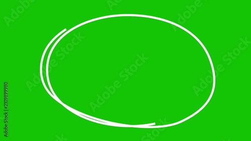 White Circle round animated marker hand drawn highlighter elements. Hand-drawn ovals animation, White marker animation with alpha channel. 4k highlighter icon