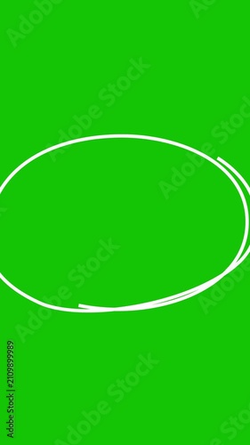 White Circle round animated marker hand drawn highlighter elements. Hand-drawn ovals animation, White marker animation with alpha channel. 4k highlighter icon