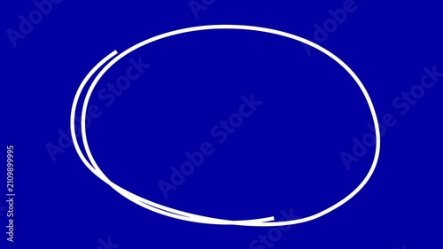 White Circle round animated marker hand drawn highlighter elements. Hand-drawn ovals animation, White marker animation with alpha channel. 4k highlighter icon