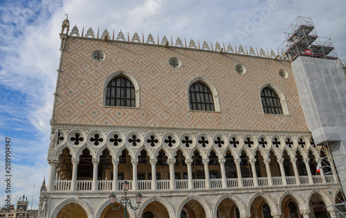 Venice, October 01, 2025, Doge's Palace (Italian: Palazzo Ducale) – a Gothic residence of the rulers and government of Venice.