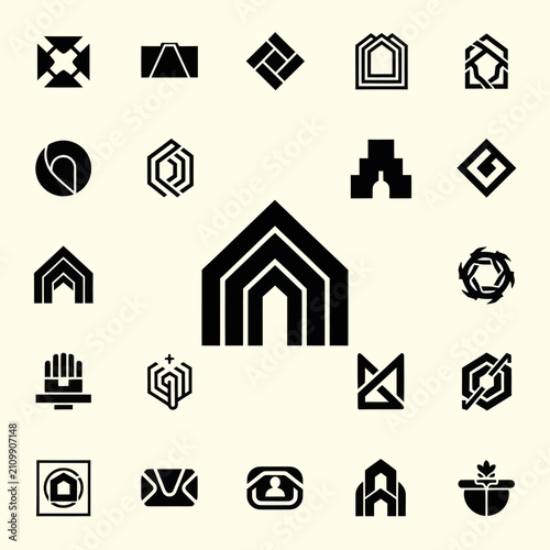Abstract Geometric Logo Icons Set - Minimalist Shapes and Symbols