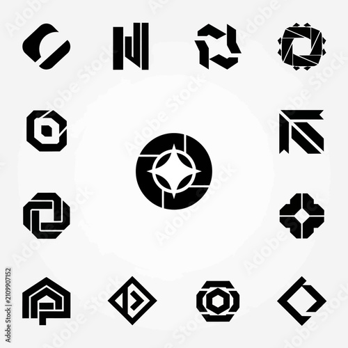 Abstract Geometric Logo Designs, Modern Icons Collection, Minimalist Branding Elements