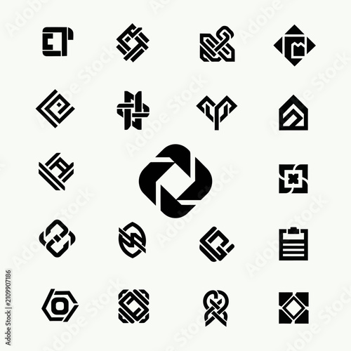 Abstract Geometric Logo Icons Set - Modern Design Elements