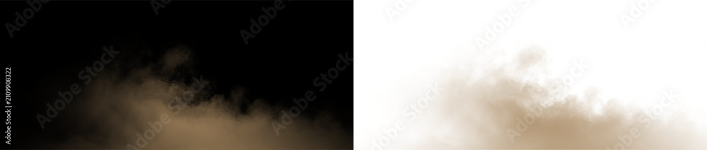 Fototapeta premium Cloud of brown dust on a transparent background with soft edges and flowing shape