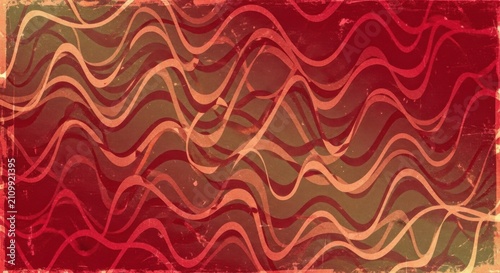 Abstract background, featuring wavy flowing, lines in shades, of red, orange, and set., containing and more., solid collection