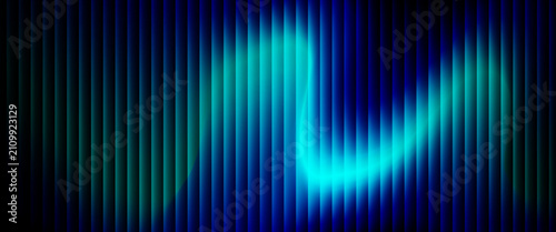 Abstract Blue Cyan Aurora Light Wave Vector Background with Vertical Striped Lines and Futuristic Glowing Gradient Effect for Technology, Science, Presentation, and Modern Cover Design