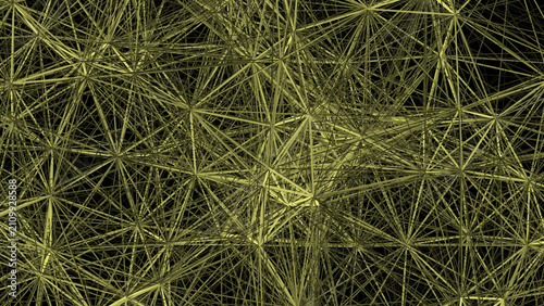 Abstract Digital Network Background With Complex Golden Geometric Plexus Structure