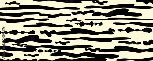 Foto Abstract psychedelic black and white pattern with melting lines and forms