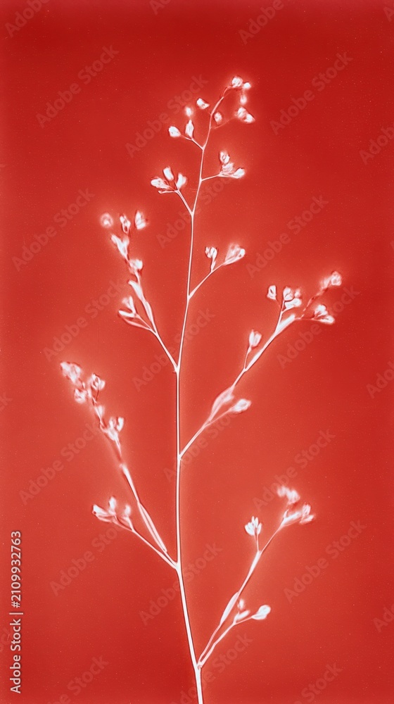 Obraz premium Minimalist red floral design, perfect for a mobile wallpaper.