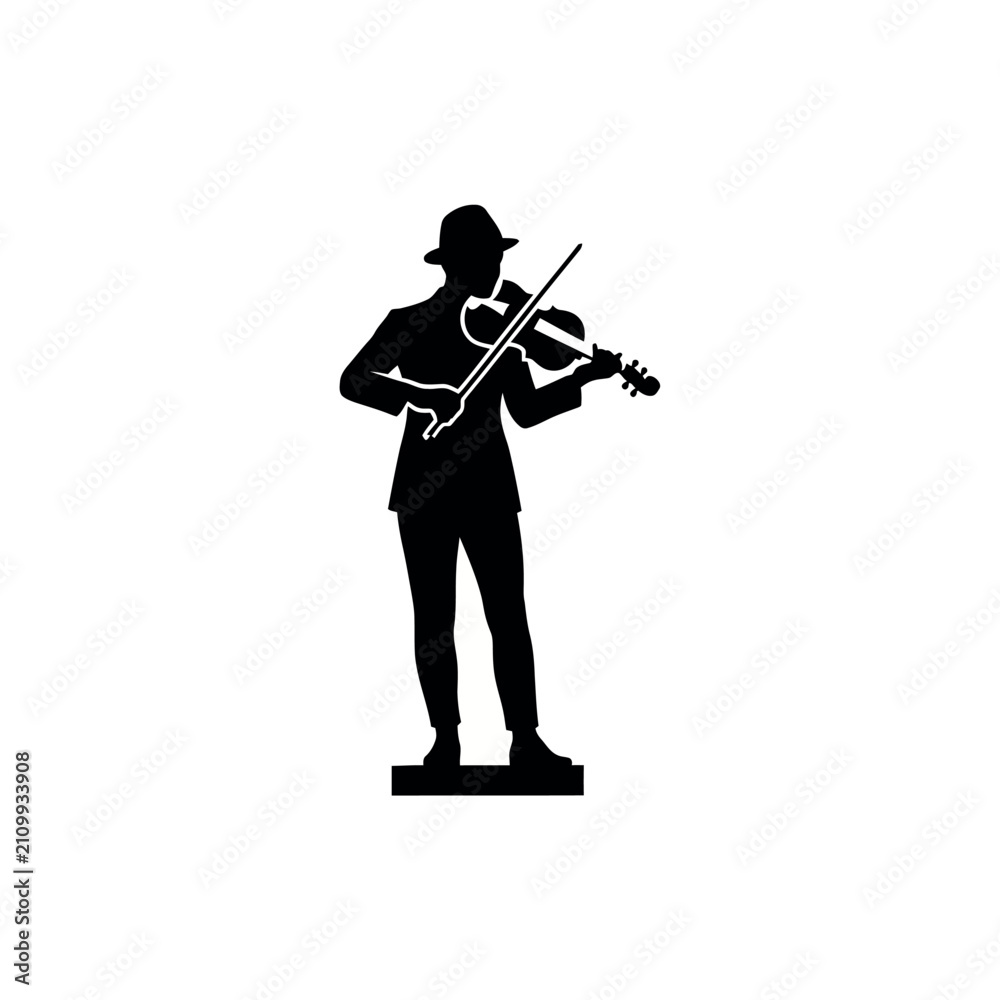 Fototapeta premium Silhouette of a man playing the violin.
