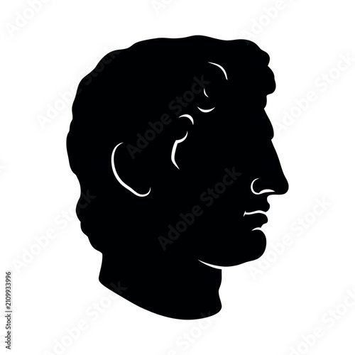 Quadro em tela Silhouette of a Roman Emperors Head.