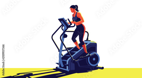 Woman exercising on a Stair Master machine for fitness