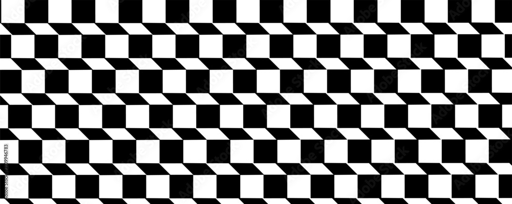 Obraz premium Checkered Harmonic Pattern. Vector Harmonic Chess Pattern.