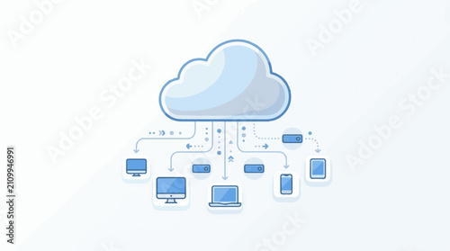 Digital cloud computing connects various devices in a network