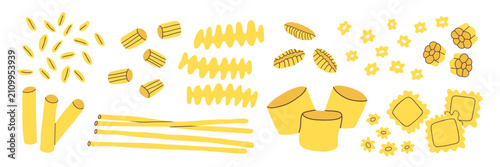 Bild auf Leinwand Italian pasta set