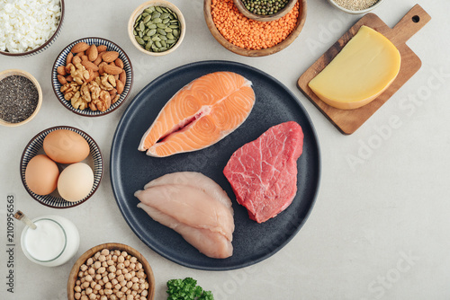 Healthy balanced nutrition with animal and plant based protein sources.