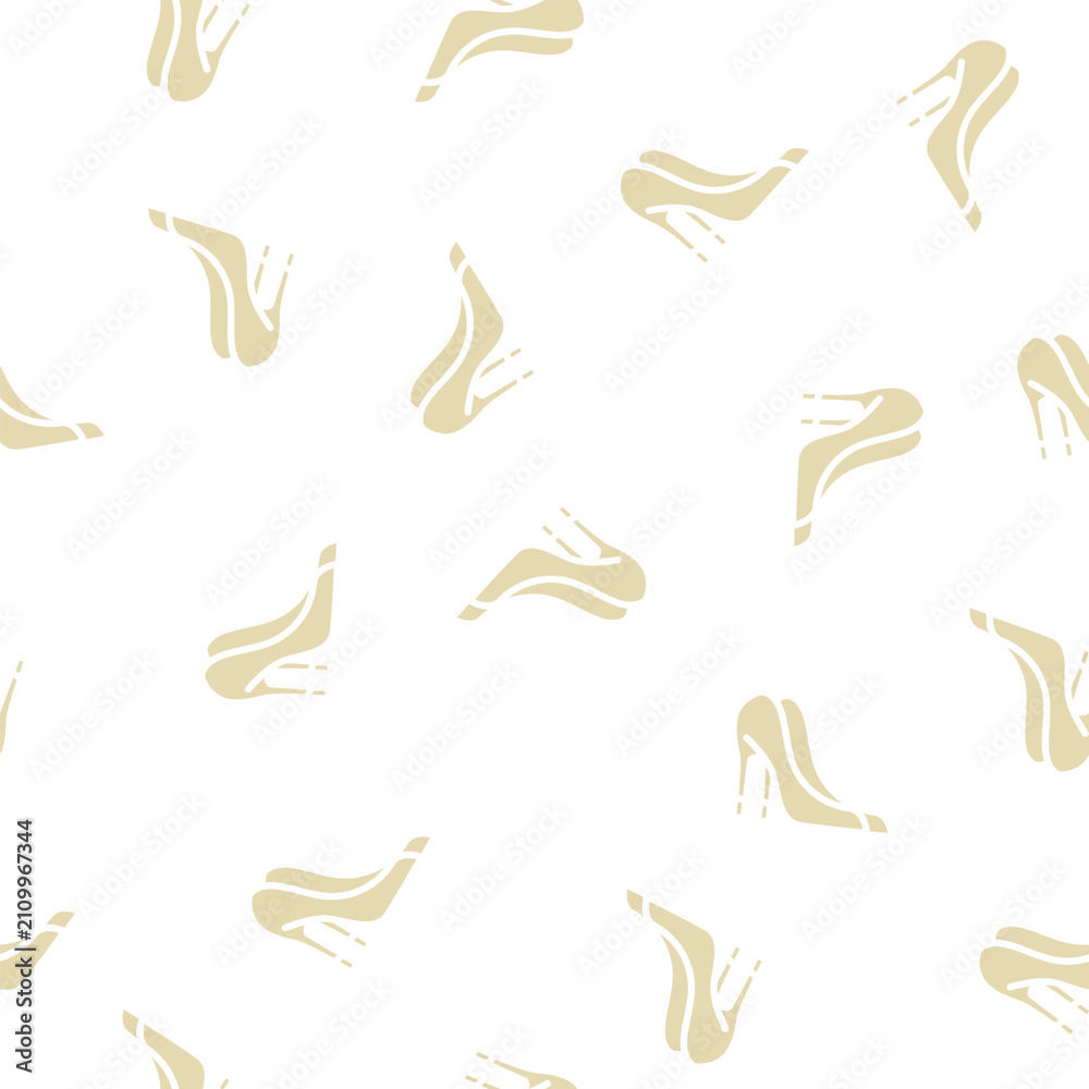 Obraz premium shoes for bride glyph vector seamless pattern. shoes for bride signthin illustration
