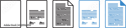 Document file icon. Text page symbol. File document sign. Simple pictogram for paper, report, form, article and document management interface design.