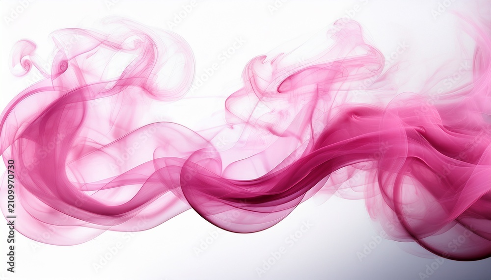 Fototapeta premium Soft Pink Smoke Wisps Swirling Gently Against A Clean Bright Backdrop For Ethereal Design Elements Isolated On Transparent Background
