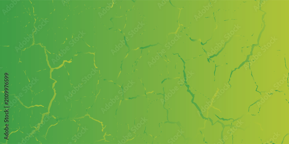 Fototapeta premium Abstract green gradient background with realistic cracked and distressed texture, vector.