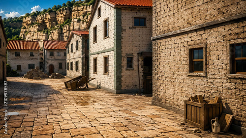 narrow street in old town