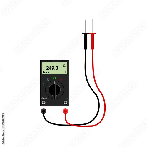 Canvastavla digital multimeter on white background