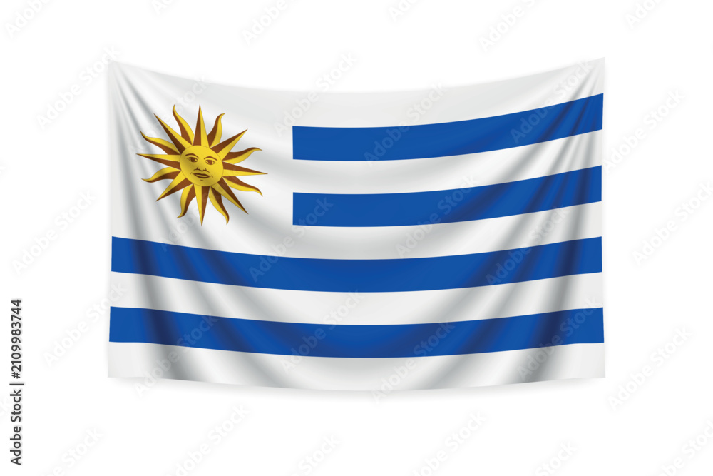 Fototapeta premium Waving Flag of Uruguay - National Symbol