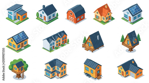 Diverse 3D House Models Collection.