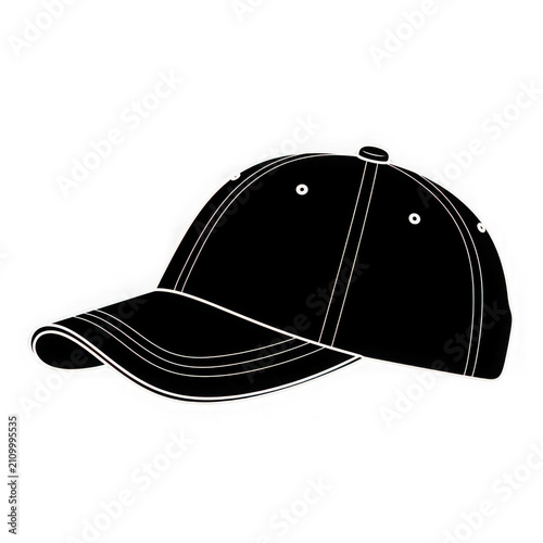 Black baseball cap icon