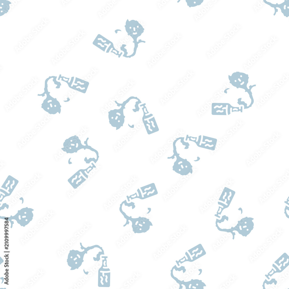 Obraz premium gin fantasy character glyph vector seamless pattern. gin fantasy character signthin illustration
