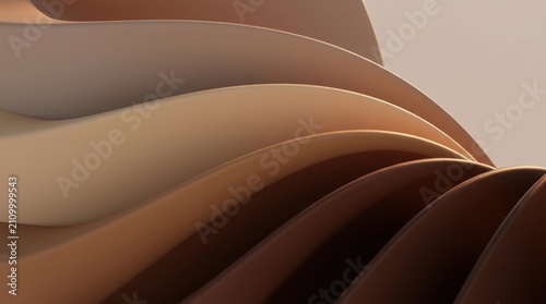 Dark Chocolate Silk Wave Texture Background with Smooth Creamy Brown and Orange Flowing Lines Abstract Vector Design Pattern Backdrop