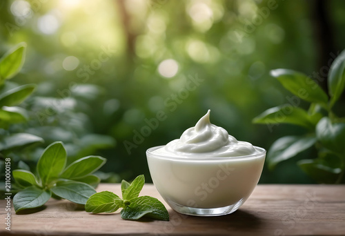 Close-up of creamy yogurt i...
