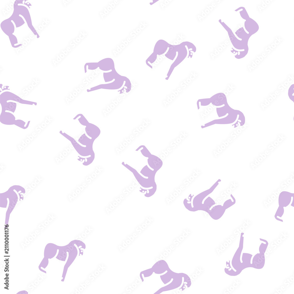 Obraz premium monkey animal glyph vector seamless pattern. monkey animal signthin illustration
