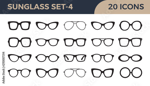 Premium Sunglasses Collection Clean Flat Vector Set