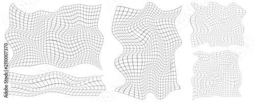 Grid cyber 3d with wave mesh warp for line cyberpunk tech. Perspective square punk with element abstract wireframe for vapor techno retro. Circle vector grid with hole wave gravity.