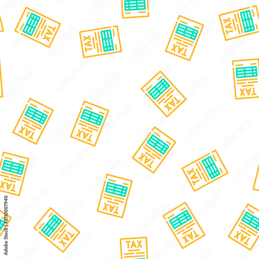 Fototapeta premium tax document vector seamless pattern tax document sign illustration